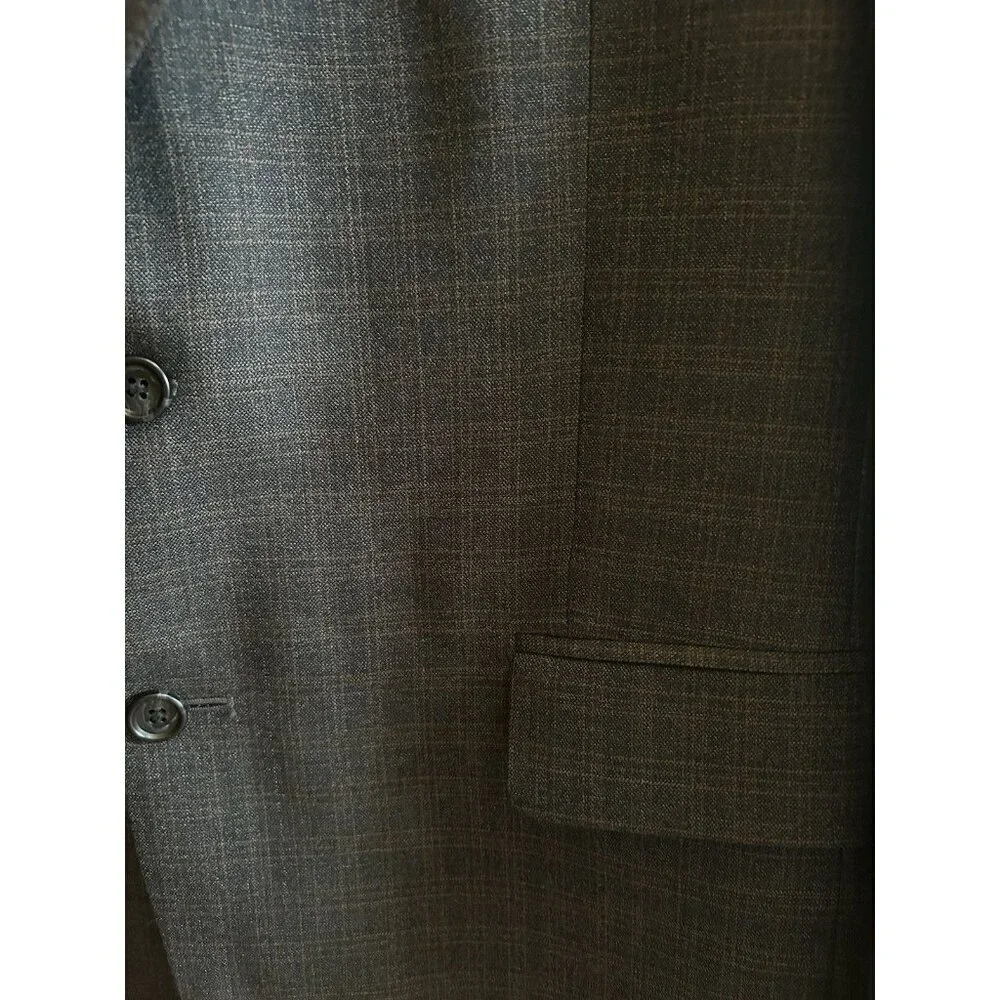 Jos A Bank Signature Collection Blazer Silk Wool Men's Size 42R Navy Checkered